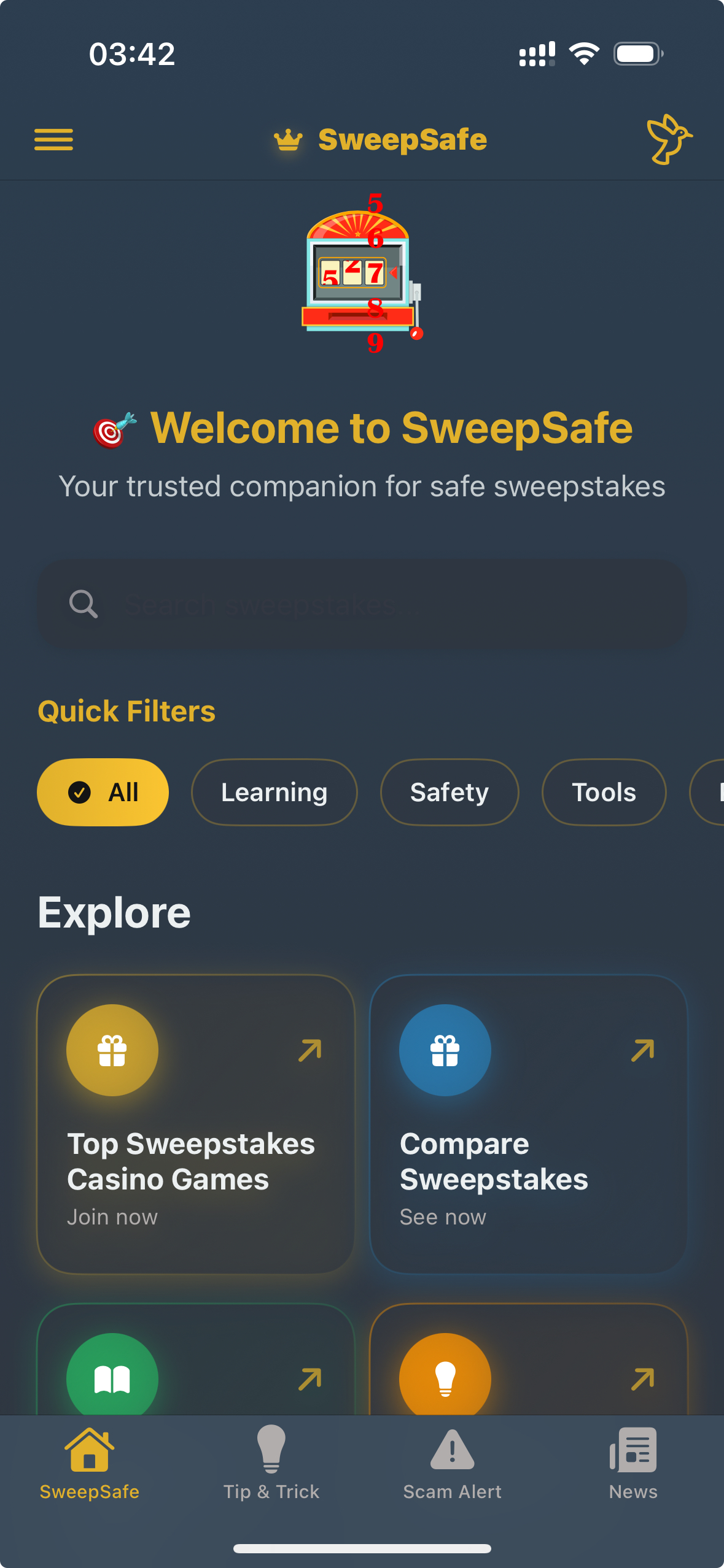 SweepSafe App Screenshot